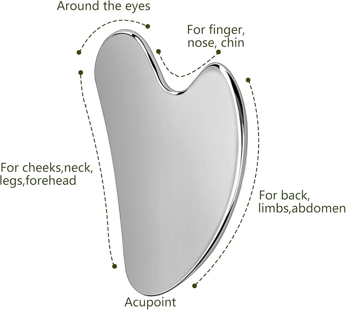 Gua Sha, Stainless Steel Gua Sha Facial Tools, Guasha Tool - Image 3