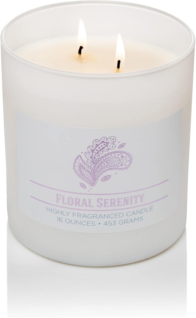 Carolina Floral Serenity Scented Candle, 16 oz Wellness Relaxing Aromatherapy - Image 3