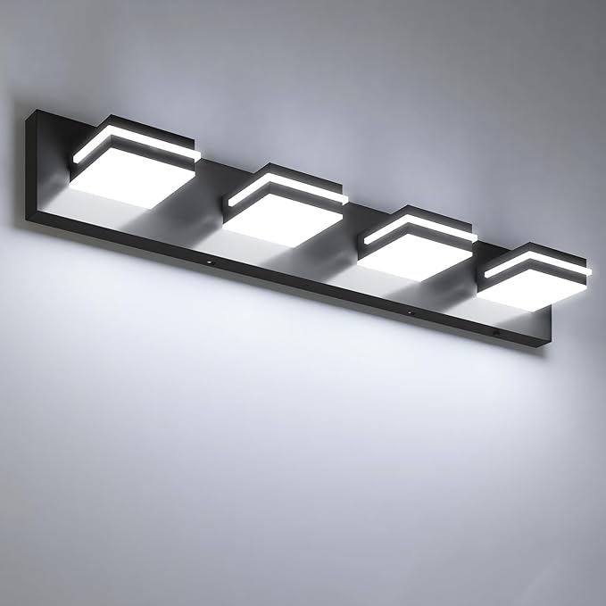 VOLISUN Modern 30-Inch Black Bathroom Vanity Light Fixtures, Cool White LED by VOLISUN