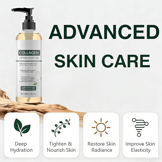 Collagen Lifting Body Oil after Shower, Moisturizing Anti Aging Silk Body Oils - Image 3