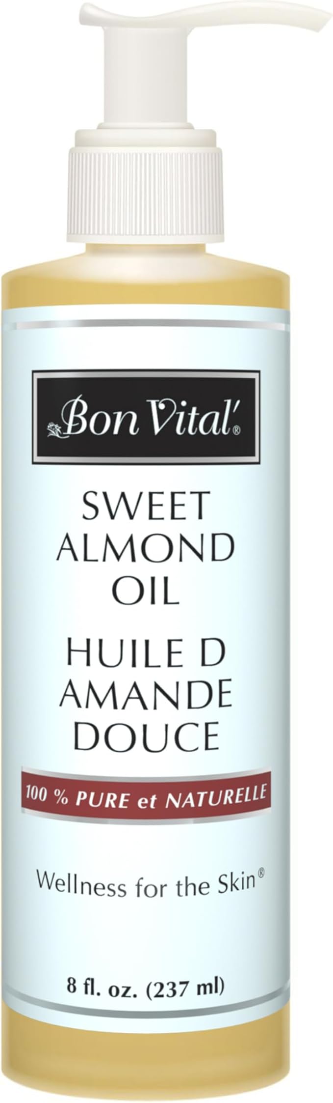 Bon Vital' Sweet Almond Oil Skin & Hair Moisturizer & Gentle Massage Oil by BonVital