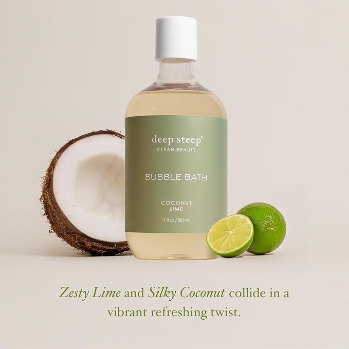 Deep Steep Bubble Bath, Coconut Lime 17 oz – Hypoallergenic, Clinically Tested - Image 4