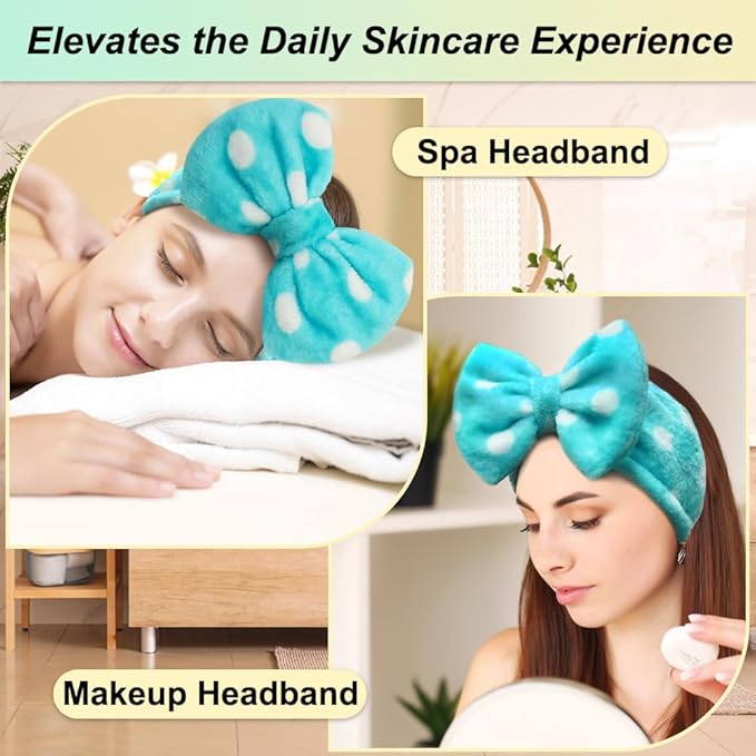 Shintop Sweet Super Soft Caroset Polka Dots Wash Cosmetic Headband Hairlace - Image 5
