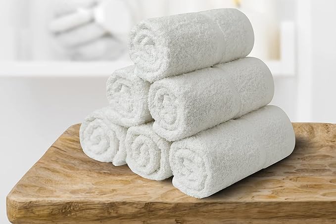Basic Hand Towels 16x26 Inches – Pack of 12 – White Color – Soft and Absorbent - Image 7