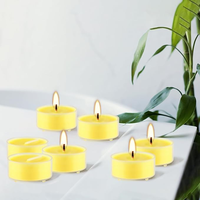 3.5-Hour 50Pack Citronella Tealight Candles, Outdoor and Indoor Summer Scented - Image 5