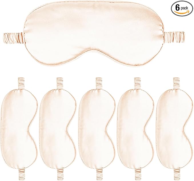 6PACK Silk Sleep Mask Satin Eye Masks Blackout Silky Eyeshade Cover Soft by WJingYiJia