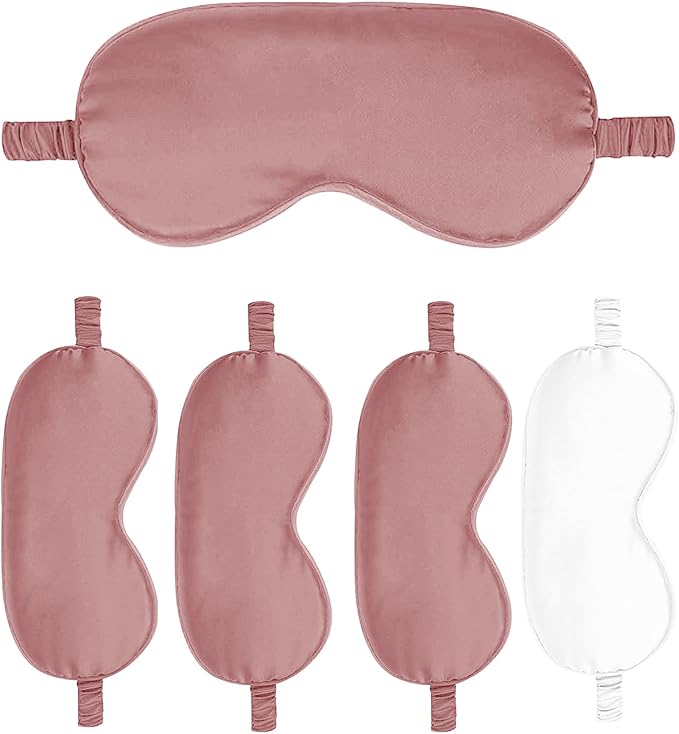 Sleep Masks 5PACK Silk Eyes Cover Satin Eye Mask Silky Blackout Soft Blindfold - Image 5