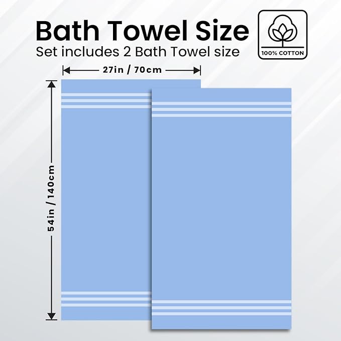 Infinitee Xclusives 100% Cotton Luxury Bath Towels Set of 2 - Image 3