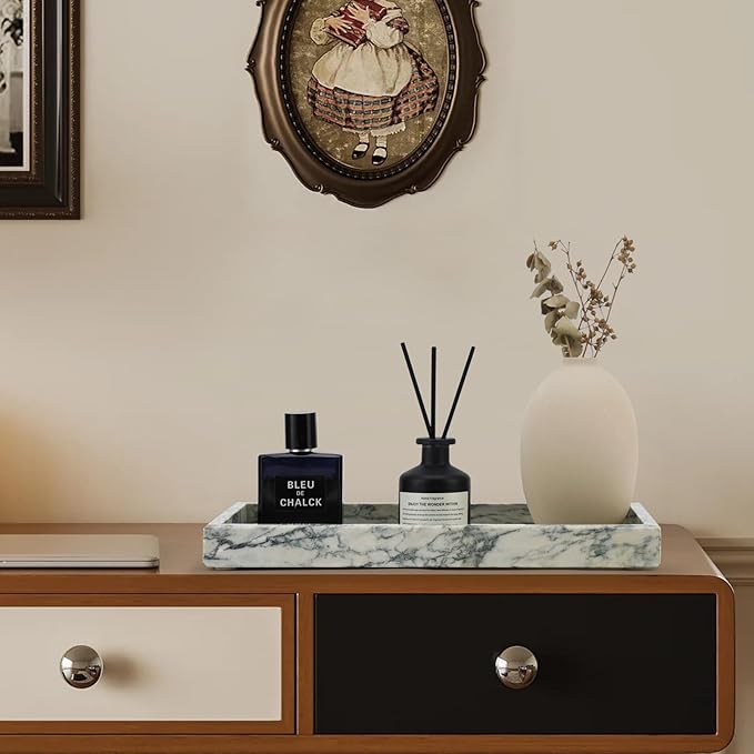 Real Natural Marble Tray for Bathroom, Kitchen and Desktop, Rectangle Genuine - Image 6