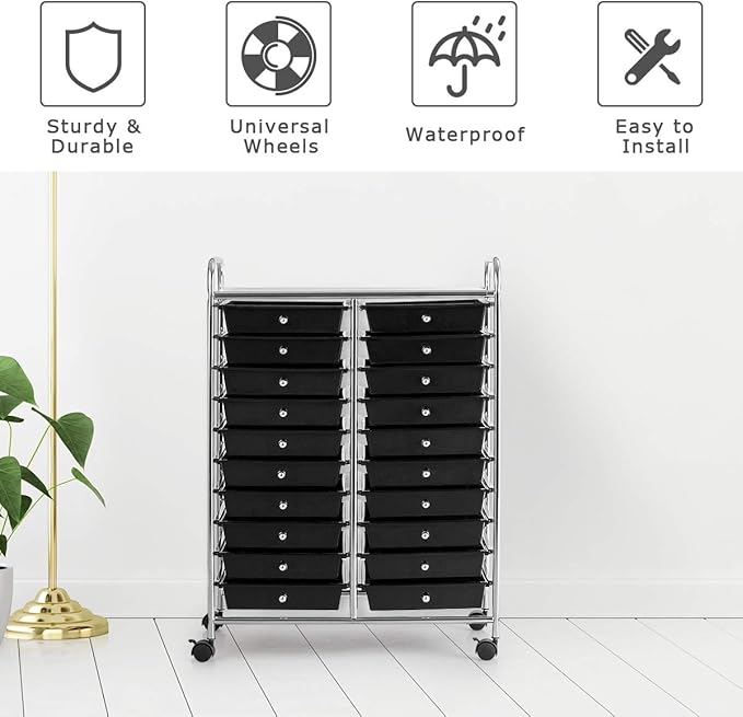 Giantex 20 Drawer Rolling Storage Cart Tools Scrapbook Paper Office School - Image 5