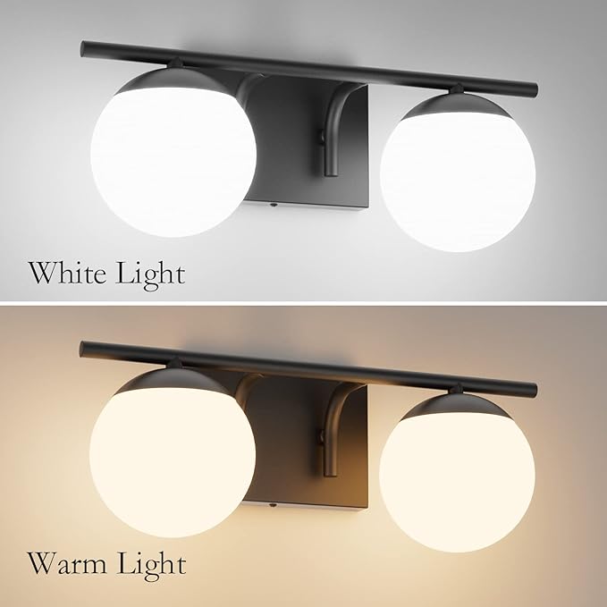 Ralbay Black Mid Century Modern 2-Light Bathroom Vanity Light Fixtures - Image 4