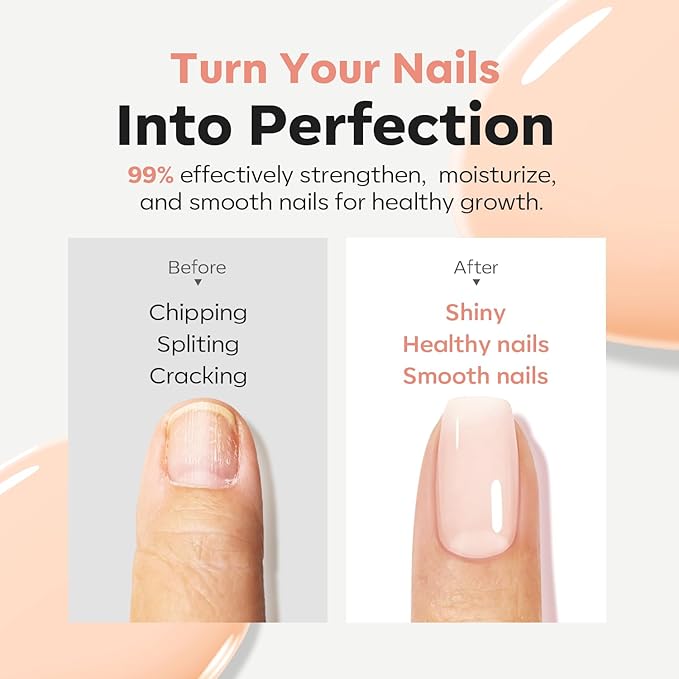modelones Nail Strengthener and Growth Jelly Nude Pink Nail Polish Nail - Image 3