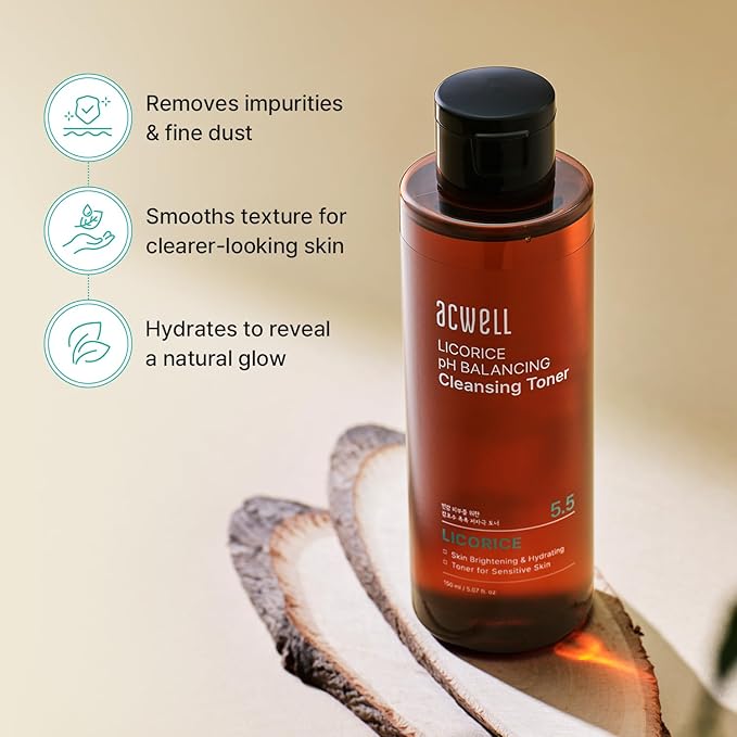 ACWELL Licorice pH 5.5 Balancing Korean Toner and Cleansing 5.07 fl.oz. - Image 3