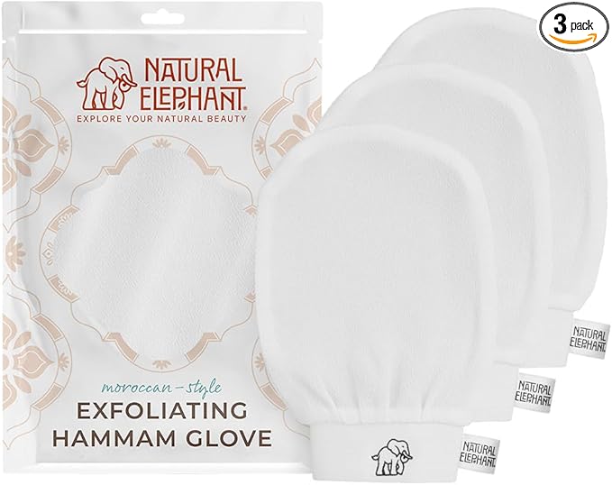 Natural Elephant Exfoliating Hammam Glove | Authentic Moroccan Kessa Body Scrub by NaturalElephant