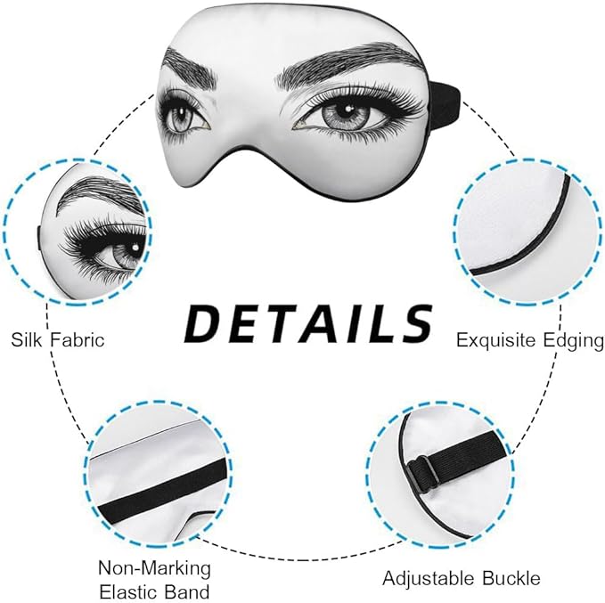 Sexy Eyes Sleep Eye Mask Woman Eyelashes Eyebrows Beautiful Silk Eye Mask - Image 3