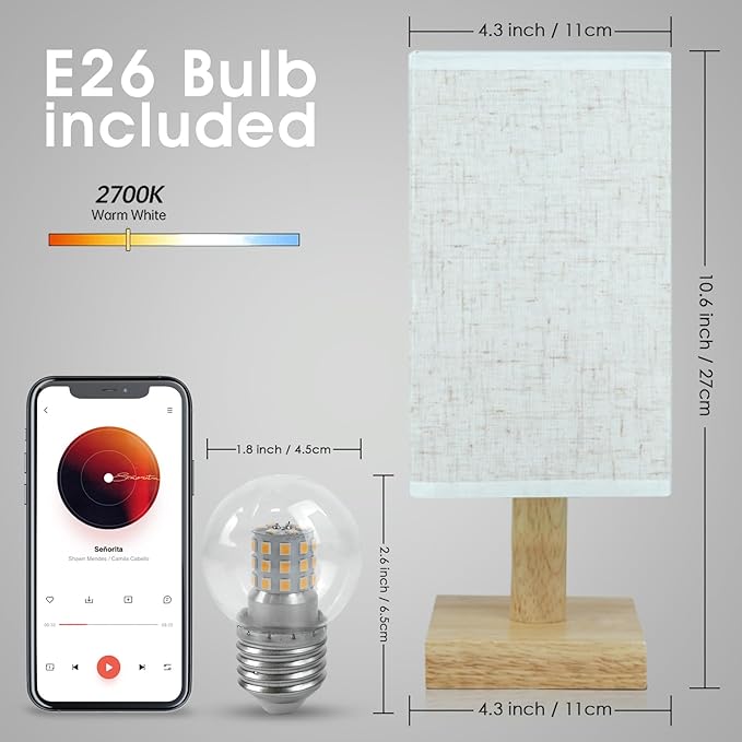 Small Bedside Table Lamp for Bedroom, Minimalist Nightstand Lamp - Image 4