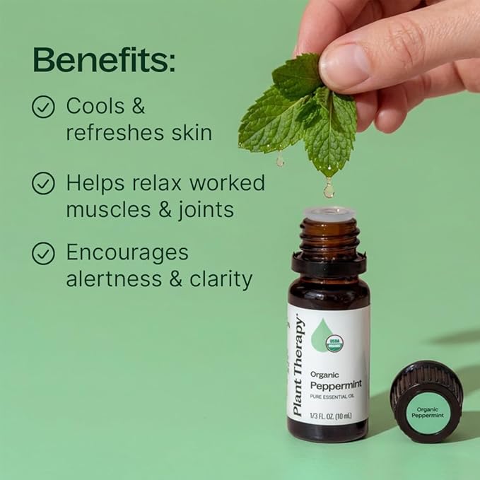 Plant Therapy Organic Peppermint Essential Oil 10 mL, 100% Pure, USDA Certified - Image 2