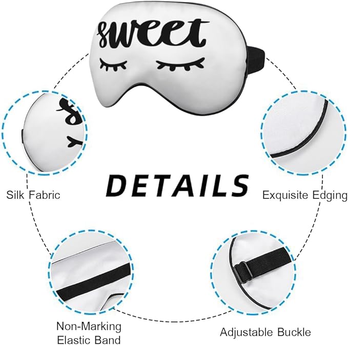 Sweet Dreams Eye Mask Sleeping Mask Cute Eyelashes White Sleep Masks Silky Soft - Image 3