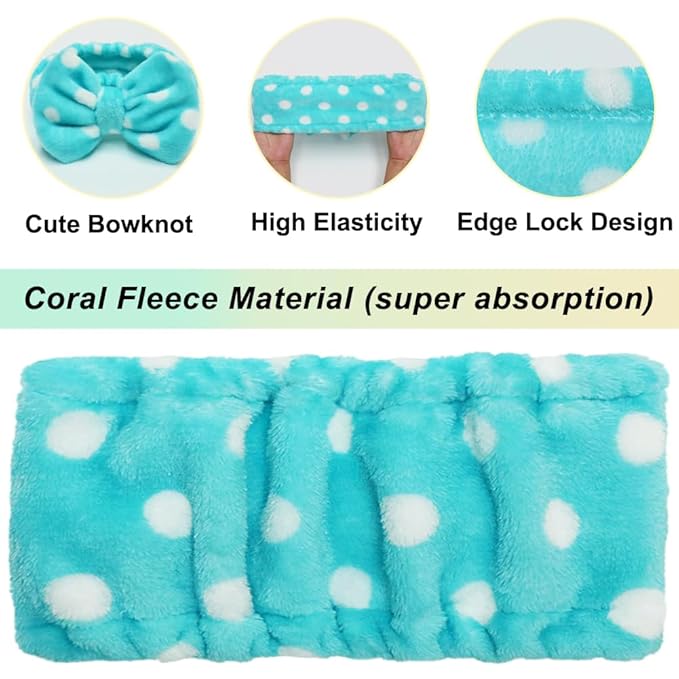Shintop Sweet Super Soft Caroset Polka Dots Wash Cosmetic Headband Hairlace - Image 4