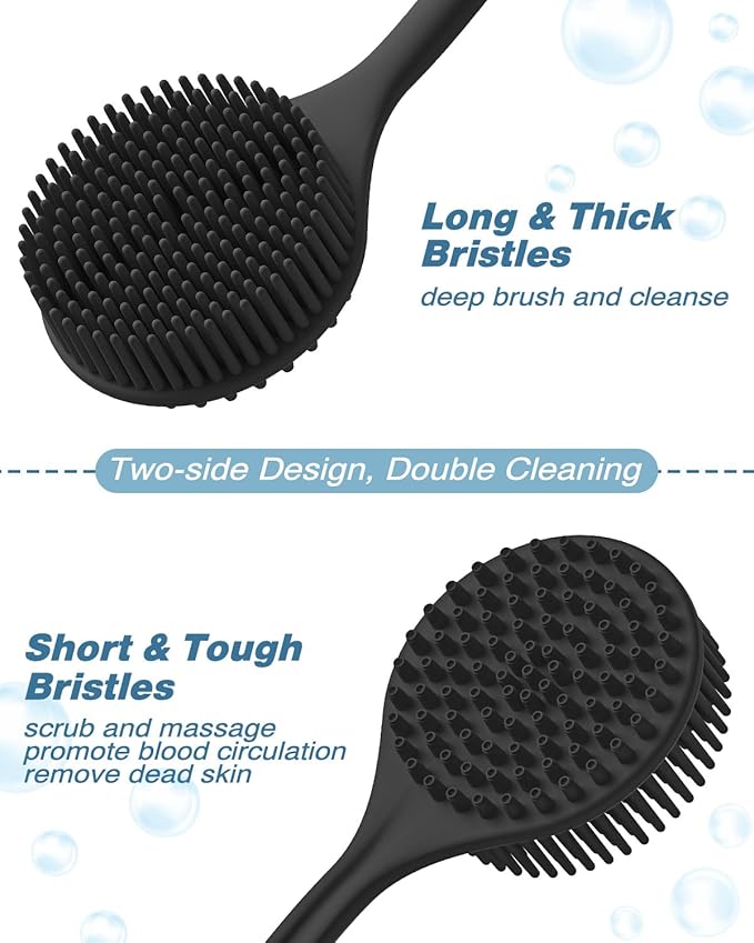 Manmihealth Silicone Back Scrubber & Soft Bath Glove, Silicone Scalp Massager - Image 3