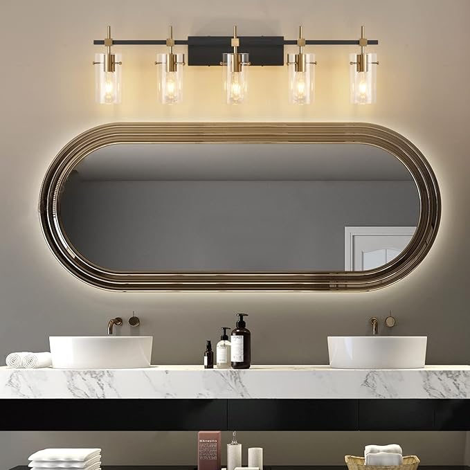 SOLFART 40.1 inch Vintage Brass Bathroom Vanity Light fixtures Bathroom Wall - Image 8