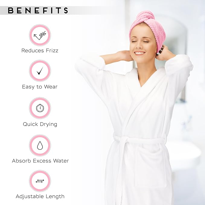 SimpleField 2 Pack Microfiber Hair Towel Wrap - Image 4