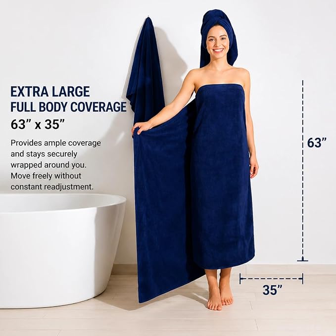 SEISSO 4 Pack Extra Large Bath Towels 63"x35", Bath Sheets - Image 4