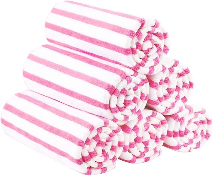 JML Beach Towels, Microfiber Bath Towel Cabana Stripe Absorbent, Quick Dry Bath by JML