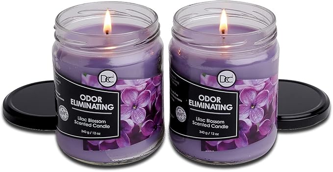 Lilac Blossom Two Pack Odor Eliminating Highly Fragranced Candle - Image 2