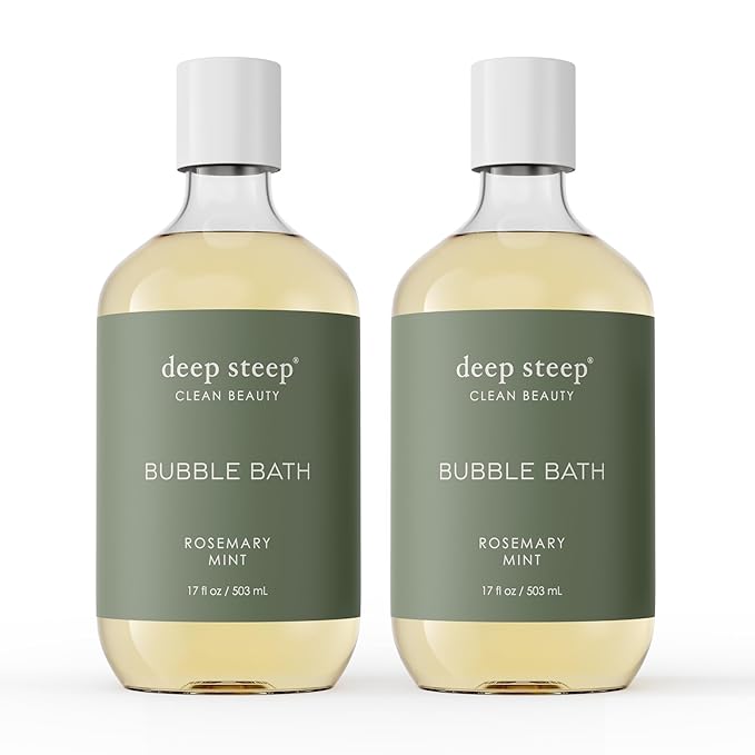 Deep Steep Bubble Bath, Rosemary Mint 17 oz – Hypoallergenic, Clinically Tested by DeepSteep