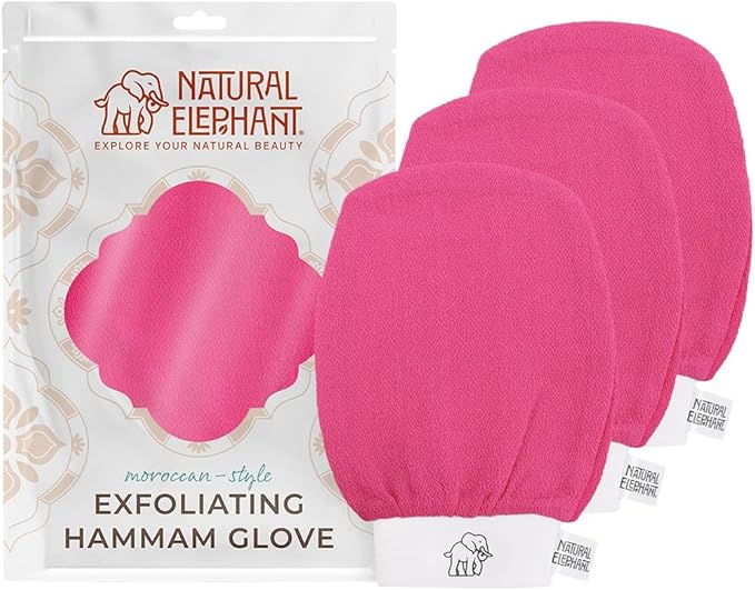 Natural Elephant Exfoliating Hammam Glove | Authentic Moroccan Kessa Body Scrub by NaturalElephant