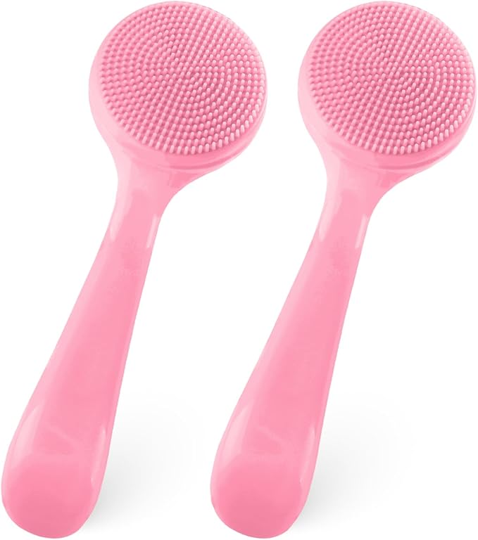 2Pack Silicone Face Brush Manual Face Scrub Brush Soft Facial Brushes by DIVINA+VITAE