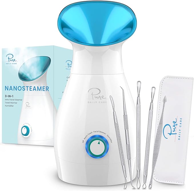 Pure Daily Care NanoSteamer Large 3-in-1 Nano Ionic Facial Steamer by PureDailyCare