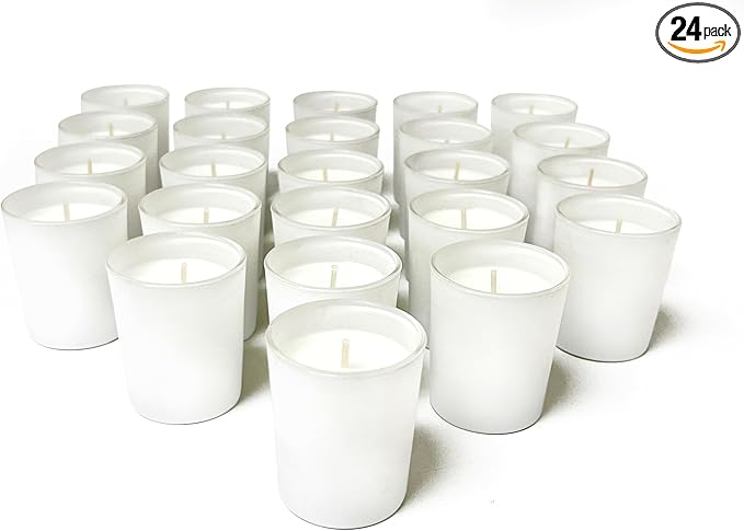 Simply Soson Scented Votive Candles, Bulk Set of 24 White Sage Small Candles by SimplySoson