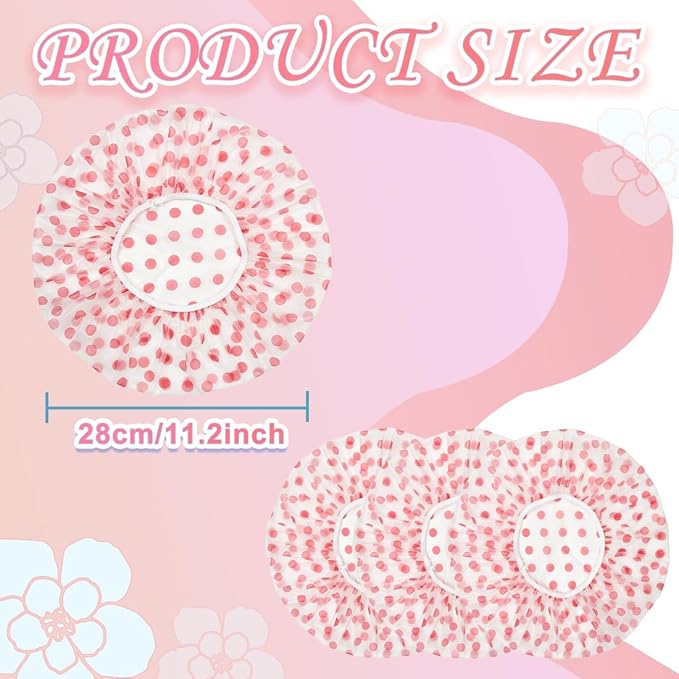 18Pcs Plastic Shower Caps for Women Waterproof Bath Caps Bathing Hair Cap - Image 2
