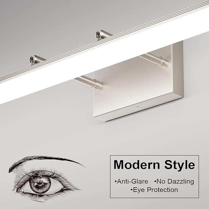 Aipsun 31.5 inch Modern Brushed Nickel Vanity Light Adjustable Bathroom Light - Image 4