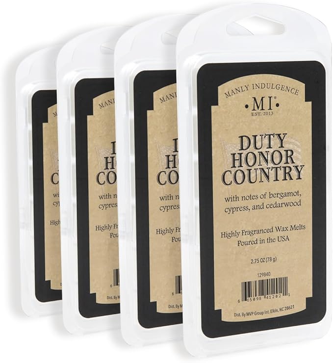 Manly Indulgence Duty Honor Country Scented Wax Melts, Wax Melt Warmer Cubes by ManlyIndulgence