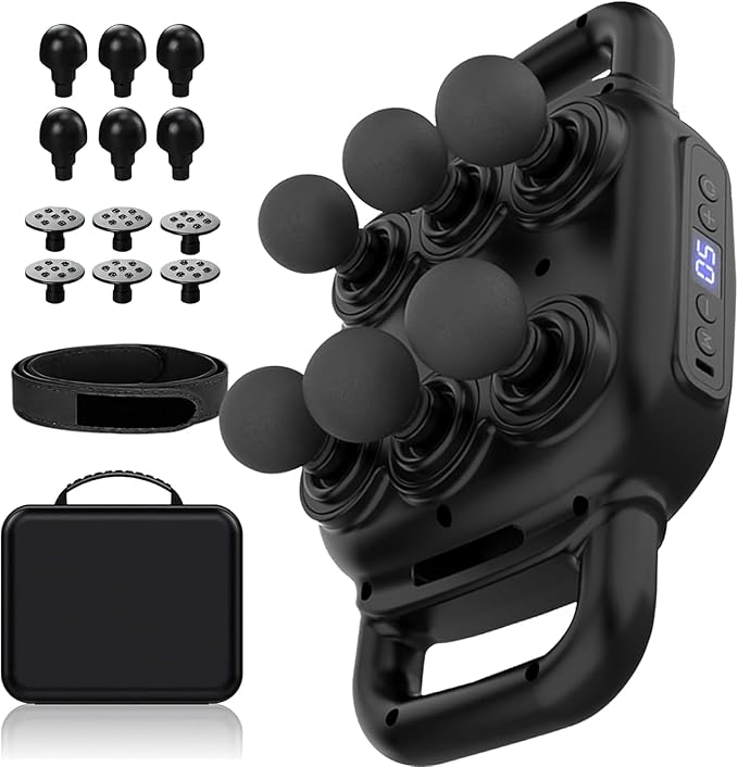 UFFAE Six Head Massage Gun, 50 Intensity Levels & 9 Massage Modes, Equipped by UFFAE