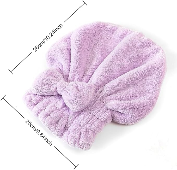 Microfiber Hair Towel Wrap for Women, Quick Drying Anti Frizz Hair Turban - Image 3