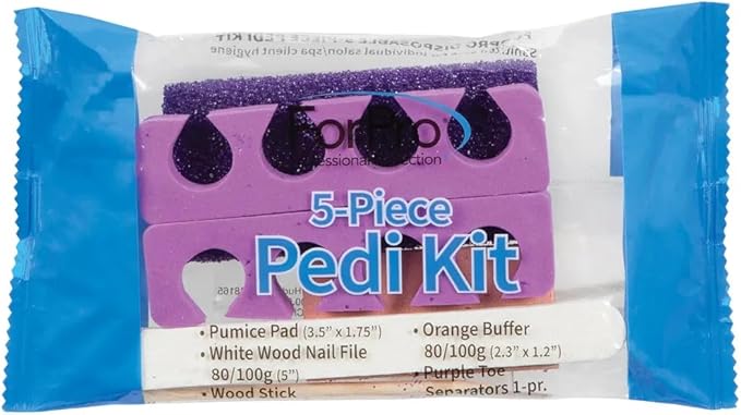 ForPro 5-Piece Pedi Kit, Individually-Packed Pedicure Set, Wood Nail File - Image 3