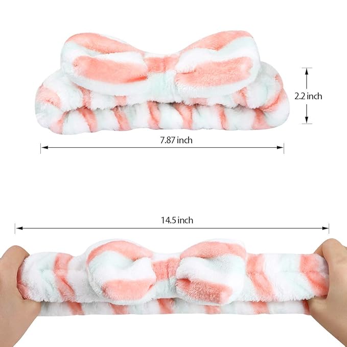 Hishexin 8 Pack Spa Headbands for Women, Soft Bow Skincare Headband for Washing - Image 2