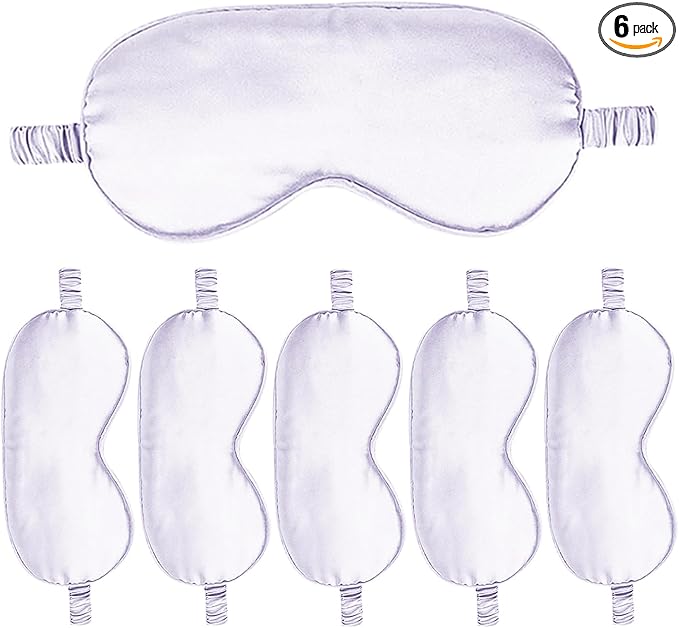 6PACK Silk Sleep Mask Satin Eye Masks Blackout Silky Eyeshade Cover Soft by WJingYiJia