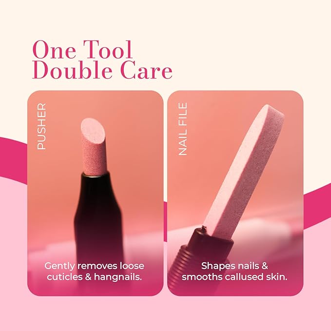 2PCS Victory Ceramic Stone Two-Way Nail Pusher & File Cuticle Trimmer Manicure - Image 3