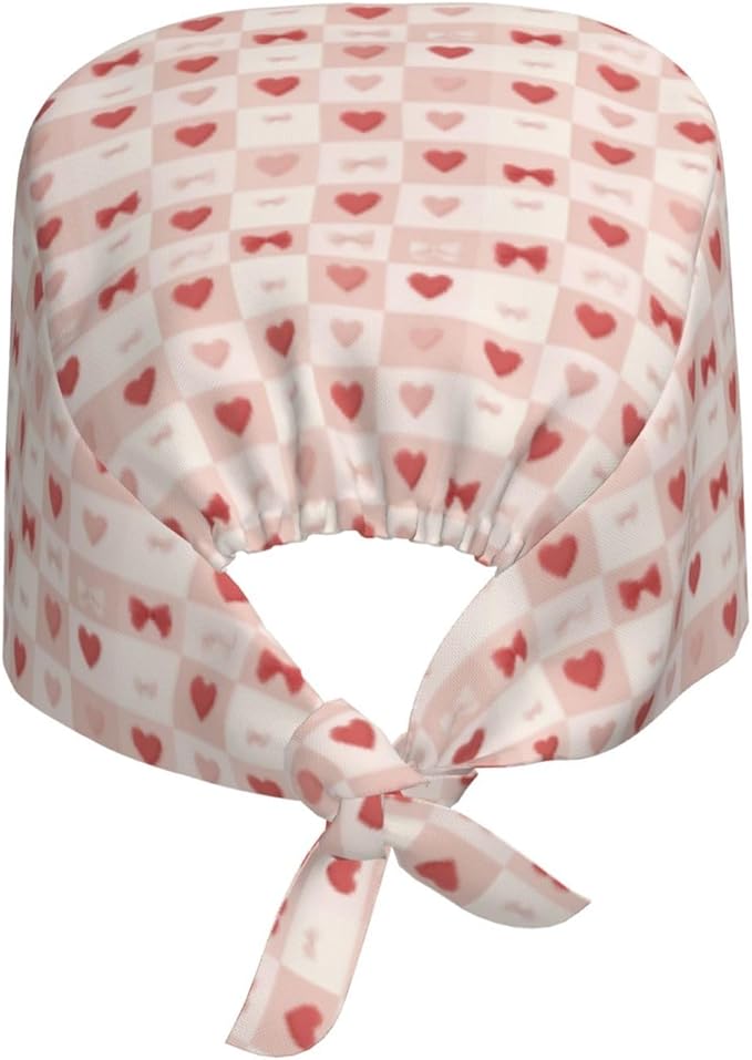 Scrub Cap for Women and Men Boho Black Leaf Pattern Adjustable Breathable - Image 8