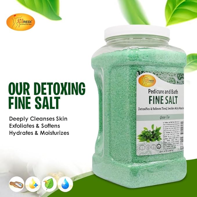 SPA REDI - Detox Foot Soak Pedicure and Bath Fine Salt, 128 Oz - Made - Image 6