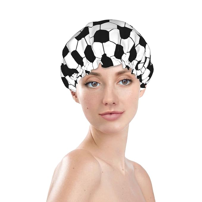 Sport Football Pattern Shower Cap - Image 2