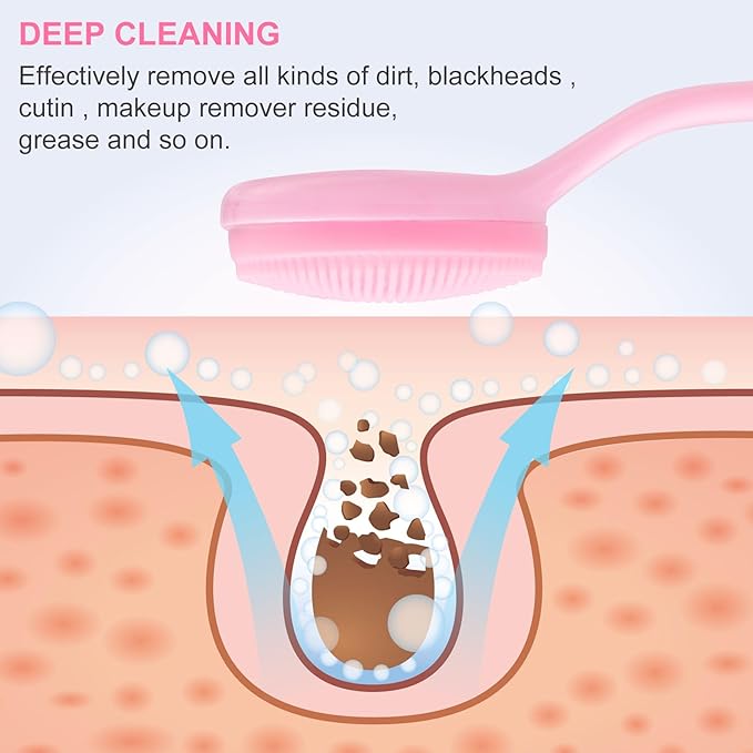 HINZIC Silicone Manual Facial Cleansing Brush, Skin Friendly Waterproof Face - Image 5
