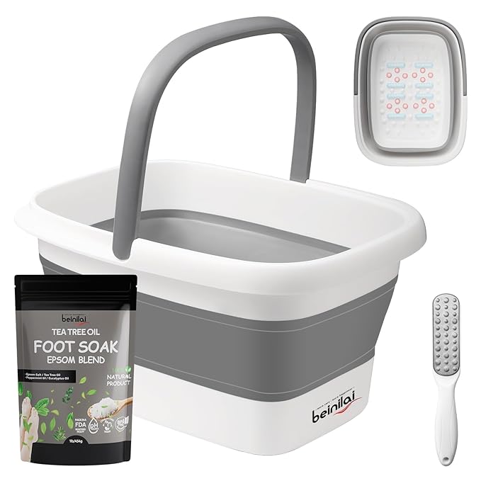Beinilai Collapsible Foot Bath Kit, Foot Soaking Tub by Beinilai