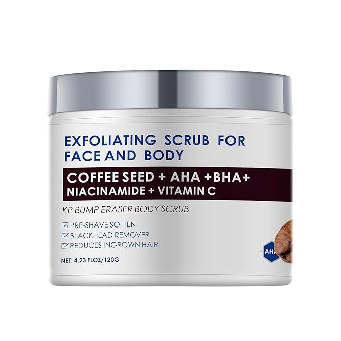 KP Bump Eraser Body Scrub with 10% AHA BHA Ingrown Hair Keratosis Pilaris Razor by YAFUSIPE