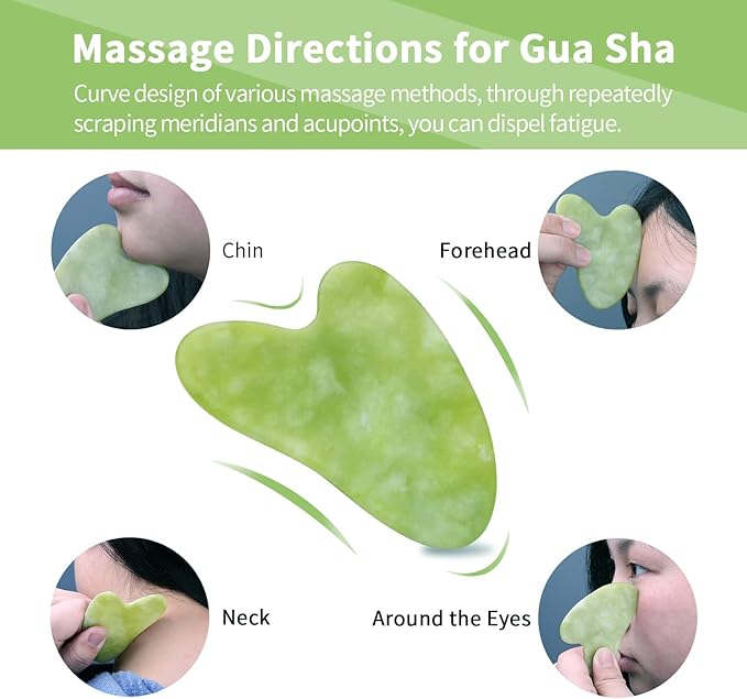 AECW 3-in-1 Natural Stone Jade Roller and Gua Sha Set - Image 4